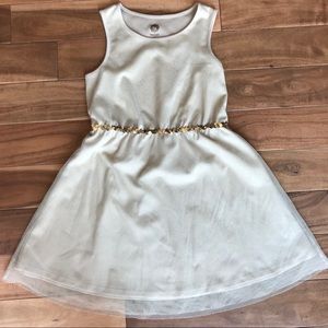 Little Girl’s Cream Gold Dress 7/8